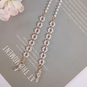 TEMU 시크한 진주 아크릴 안경 체인 - 젤리 컬러 블록, 미끄럼 방지 패션 유리 & 독서용 안경 끈, 여성용 패션 마스크 거치대 포함