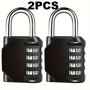 TEMU 2개 1팩 4자리 비밀번호 잠금장치, 사물함 잠금장치, 자물쇠 실내외, 디자인, 학교, 헬스장 또는 스포츠 사물함, 공구 상자, 해스 캐비닛용 (, 블랙)