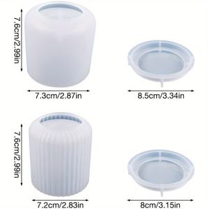 TEMU 2개 석고 꽃병 몰드, 캔들 홀더 몰드, 석고 실리콘 몰드, 뚜껑이 있는 실리콘 몰드, 콘크리트 실리콘 몰드, 뚜껑 홈이 있는 실리콘 몰드, 뚜껑이 있는 캔들 자 모양 몰드