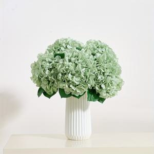 TEMU 5개 세이지 그린 인공 수국 꽃 - 집, 결혼식, 사무실 및 파티 장식에 완벽함