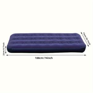 TEMU 1개 팽창식 매트리스, 양면 플로킹 두꺼운 에어베드, 실내 가구 야외 캠핑 해변용 간단한 접이식 매트리스 펌프 없음