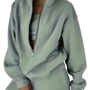 TEMU 타겟팅 유럽 및 미국 핫 스타일 지퍼 캐주얼 후드 스웨트셔츠 및 바지 세트