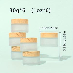 TEMU 뚜껑이 있는 30ml 프레스티드 유리 용기 6개 세트 - 크림, 로션, 아이섀도우, 립밤, 비즈 등을 위한 고품질 리필형 보관 - 여행 필수품으로 적합