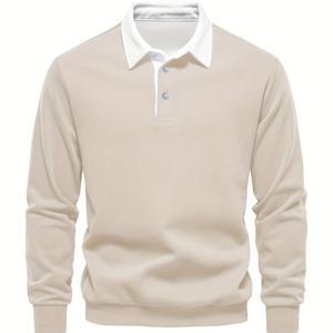 TEMU 남성용 데일리 캐주얼 브러시드 피치 스킨 원단 긴팔 셔츠, 편안한 소재, 가을 및 겨울 시즌용