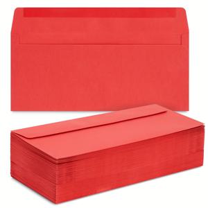 TEMU 50팩 #10 빨간 봉투, 편지 및 초대장 발송용 사각형 클로저 (4 1/8 X 9 1/2 In.)