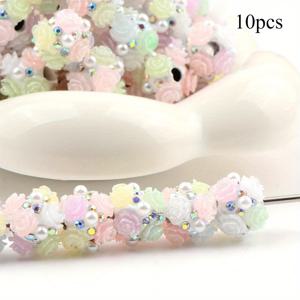 TEMU 10개 세트 라이트 로즈 플라워 루즈 스페이서 비즈 - 주얼리 만들기 DIY 액세서리, 키체인, 비즈펜, 주얼리 소품