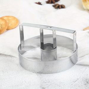 TEMU 손잡이가 있는 스테인리스 도넛 커터 1개 - 균일한 모양을 위한 전문가용 라운드 도넛 베이킹 도구, 내구성 있는 페이스트리 및 반죽 절단 키친 가제트