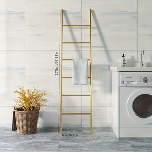 TEMU 프랑스 컨트리 스타일 금속 타월 랙, 독립형 벽걸이 사다리 선반, 다층 욕실 수납 정리함, 전원 필요 없음, 가정 주방 장식, 타월 랙