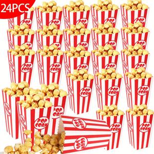 TEMU 100/48/36/24/12개 빨간색과 흰색 세로 줄무늬 팝콘 박스 캔디 종이 상자 선물 파티 포장 상자 5X7X11.5cm 생일/카니발/크리스마스/영화관/쇼핑몰용