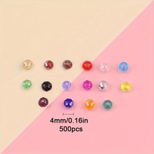 TEMU 컬러풀 유리 비즈 2/4/6/8/10mm AB 컬러 플랫 라운드 페이세트드 스페이서 비즈, 여성용 DIY 주얼리 만들기, 팔찌, 귀걸이, 목걸이에 적합 - 공예 용품