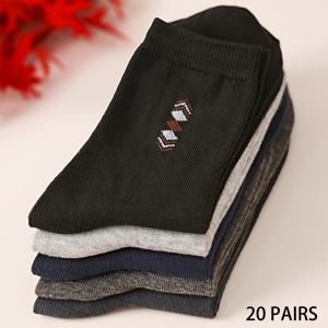 TEMU 남성용 엘리트 비즈니스 양말 10켤레/20켤레, 일상복으로 편안하고 내구성이 뛰어난 미드 카프 양말