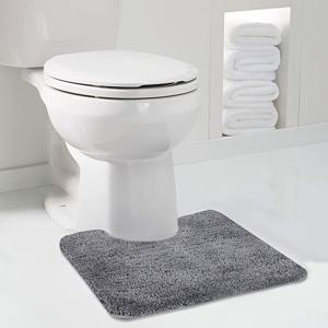 TEMU 1개 욕실 변기 바닥 매트, 메모리폼 푹신한 욕실 매트 U자형 윤곽 러그, 미끄럼 방지 매트, 바닥 매트 부드럽고 편안함, 뛰어난 흡수력, 미끄럼 방지, 두께, 건조 용이, 욕실에 적합