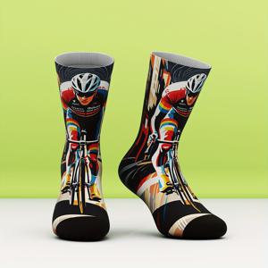 TEMU 대나무 섬유로 제작된 남녀공용 양말 한 쌍. 부드럽고 편안하며 스타일리시한 3D 디지털 프린팅이 특징이며 모든 계절에 적합합니다. 저녁 식사 데이트, 할로윈 파티, 크리스마스 모임 및 야외 러닝 활동에 적합합니다.