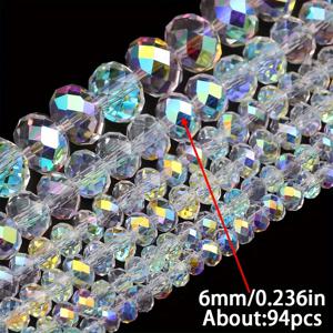 TEMU 3/4/6/8mm 사이즈의 납작한 원형 컷 코너 슈퍼 컬러풀 AB 투명 유리 비즈 한 팩. 수제 팔찌, 목걸이, 귀걸이, 장식품, 신발 및 의류 액세서리에 적합합니다.