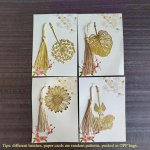 TEMU 4개 세트 창의적인 문구류 북마크, 사계절 잎사귀 메탈 북마크, 선생님 선물, 사무용품