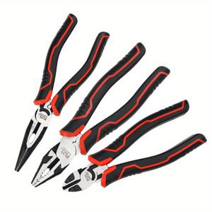 TEMU 3개 세트 산업용 품질 플라이어 - 다용도 전기 기술자용 도구 (사선 플라이어 및 니들 노즈 플라이어 포함), 와이어 스트리핑 및 스크류 트위스팅 기능으로 제작되어 내구성이 뛰어납니다.