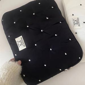 TEMU 1개 태블릿 슬리브, 새로운 자수 물방울 무늬 디자인, 11인치, 13인치 및 15인치 노트북 보관에 적합