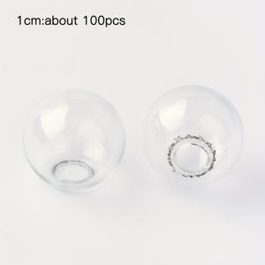 TEMU 50개 또는 100개 다용도 사이즈 투명 단일 구멍 속이 빈 유리 공 모양 병, 주얼리 추가용 원형 기계 분출 유리 공 모양 병, 귀걸이, 목걸이 및 창의적인 공예품에 적합