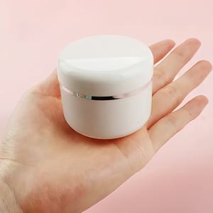 TEMU 탑 뚜껑이 있는 화이트 플라스틱 화장품 병 10개 세트, 여행용 메이크업 샘플 용기 30/50g 크림, 로션 및 세면도구