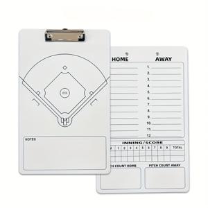 TEMU 1pc 이중면 아크릴 야구 라인업 보드, 코치용, 강력한 클립이 있는 소프트볼 다그아웃 스코어보드, 범용, 스포츠 관계자 및 코치에게 이상적