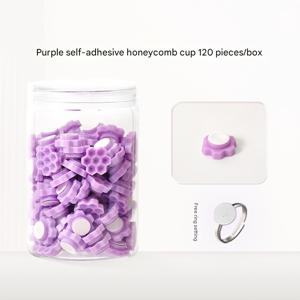 TEMU 120개 플로럴 속눈썹 익스텐션 접착제 컵, 탈착식 금속 핑거 링 거치대 포함 - 전문 속눈썹 익스텐션 접착제 보관 트레이, 문신 안료 잉크 컵 - 무향, 비전기, 배터리 불필요