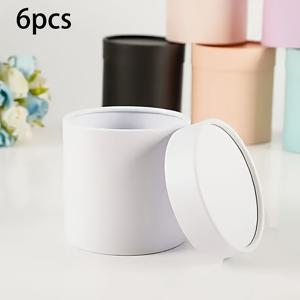 TEMU 6-팩 라운드 종이 꽃 선물 상자, 공예 보관 통 디자인, 데이, 크리스마스, 할로윈, 부활절에 이상적, 휴대 가능 및 비 방수 - 장식, 공예, 화장품에 완벽