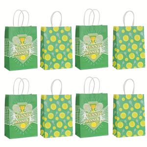 TEMU 여자/남자 선물용 테니스 테마 파티 가방 8개 세트. 야구 및 테니스 답례품으로 완벽합니다. 손잡이가 달린 이 트리트 백은 스포츠 테마 생일 파티에 이상적입니다.