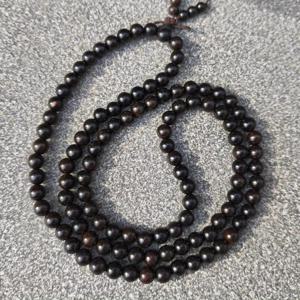 TEMU 핸드메이드 천연석 비즈 목걸이, 8mm 천연 흑단 나무 비즈 팔찌, 108구 남성 말라 기도 비즈 휴일 선물, 크리스마스 선물, 행운의 여성 비즈 팔찌