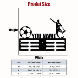 TEMU 1개 슈퍼 쿨 축구 선수, 스포츠 카니발 맞춤형 메탈 메달 홀더, 메탈 벽 장식 선물, 새해 선물, 크리스마스 선물, 졸업 선물, 기념일 선물, 방 장식용, 러닝, 마라톤, 카니발, 치어리딩, 축구 경기에 적합