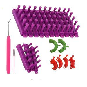 TEMU 유연한 직조기 키트 조절 가능한 뜨개질 직조기 세트, 사각 뜨개질 직조기, 원형 뜨개질 보드, 직조 후크 & 바늘 공예 도구 포함 – 창의적인 뜨개질 직조기 키트, 여러 직조기를 대체