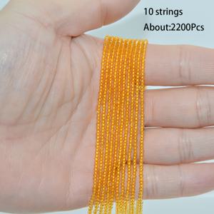 TEMU 10줄/2200개 약 1.8mm 다색면 처리 인조 비즈, 스페이서 비즈, 초소형 플랫백 비즈 (빨강, 검정, 흰색, 파랑, 노랑 등 다양한 색상), DIY 액세서리 제작용: 팔찌, 발찌, 목걸이, 장식품, 휴일 공예, 선물 소품 등에 완벽