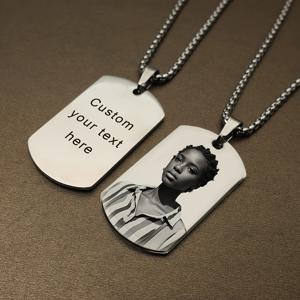 TEMU 맞춤 사진 강아지 태그 펜던트 목걸이, 개인 맞춤 각인 텍스트, 애호가를 위한 완벽한 선물, 남녀 모두에게 적합한 스타일리시한 디자인, 어버이날 및 아버지의 날에 이상적인 선택