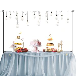 TEMU 클램프가 있는 조절 가능한 블랙 메탈 풍선 아치 스탠드, 높이 37.4인치, 길이 94.5인치, 결혼식, 생일 파티, 할로윈 및 크리스마스 장식에 적합