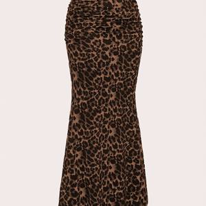 TEMU 여성용 프린트 플리츠 롱 드레스