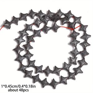 TEMU 타난타 10mm 블랙 프로스티드 포코너 스파크 마운틴 스톤 비즈 - 팔찌, 목걸이용 텍스처 DIY 쥬얼리 비즈, 내구성 있는 공예 재료, 주얼리 만들기용 스페이서 비즈, 참 브레이슬릿 부품