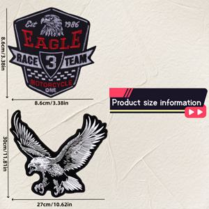 TEMU 2개입 - 기관차 바람 독수리 천 패치 재킷 패치 천 패치, 재킷 가방 티셔츠 등에 적합한 다기능 다리미 부착 및 재봉 자수