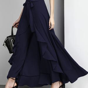 TEMU 여성용 러플 롱 팬츠