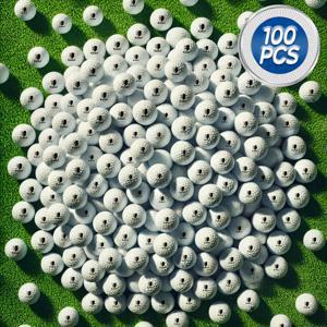 TEMU 100개 케이톤 장거리 골프 연습용 공 - 이중층 내구성 & 내마모성, 800회 이상 사용 가능, 최적화된 비행 궤적, 스윙 연습, 드라이빙 레인지, 기술 개발에 적합 - 모든 스윙 타입에 이상적 (골프공)