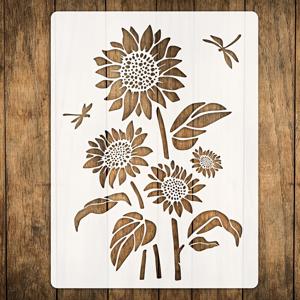 TEMU 대형 스텐실 (12X16인치) - 스프레이 페인팅 또는 브러시 작업에 적합한 재사용 가능한 꽃 템플릿, 나무, 캔버스, 종이, 천, 벽 및 가구에 사용하기 위해 설계됨 - 미술 및 공예용 템플릿