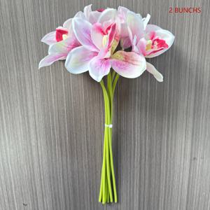 TEMU 2묶음 12개입 인조 난초 꽃다발, 고품질 팔레놉시스, 내구성 강화 및 산화 방지, 홈 & 오피스 장식용, 발렌타인데이 & 어버이날 선물