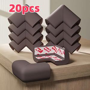 TEMU 20개 부드러운 폼 코너 보호대, 사전 접착 백킹 포함 - 가구, 벽난로, 테이블, 계단, 캐비닛용 안전 엣지 가드 - 강화된 보호를 위한 내구성 있는 셰브론 디자인