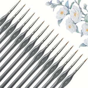 TEMU Dom Delfim 미니어처 페인트 브러쉬 15개 세트 - 아크릴, 수채화 & 숫자 페인팅, 시티델, 피규어용 정밀 디테일 브러쉬 - 회색, 사이즈 0, 1, 2