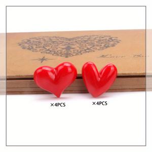 TEMU 8pcs 하트 모양의 장식용 레진 자석 - 주방, 사무실, 백보드, 로커용 플라스틱 냉장고 자석 - 크리스마스, 할로윈, 한ук카, 추수감사절, 발렌타인데이, 어머니의 날 선물에 이상적