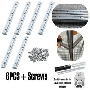 TEMU 2020 압출 코너 브래킷 및 직선 커넥터 6개 세트 (나사 포함), 20 시리즈 압출 레일용으로 설계되었으며 M5 나사로 6mm T-슬롯에 적합합니다.