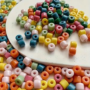 TEMU 100개 6mm 아크릴 원통형 비즈 - DIY 주얼리 만들기, 팔찌, 목걸이, 귀걸이 & 폰 참용품 - 내구성 있는 공예 재료, 매끄러운 표면의 주얼리 제작 비즈