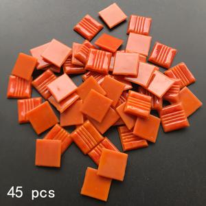 TEMU 45개 버нт 오렌지 유리 타일, 크기 0.787*0.787인치, 프로젝트에 적합, 화분, 벽 및 바닥 장식, 예술적인 페인팅 재료 및 창의적인 퍼즐 제작을 위한 대형 타일
