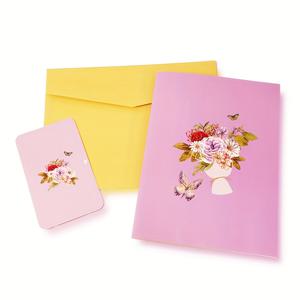 TEMU Swammcard 팝업 3D 카드, 봉투 포함, 금색 나비와 꽃무늬 디자인, 어머니, 할머니, 선생님, 동료, 아내, 여자친구에게 완벽 - 스승의 날, 추수감사절, 부활절, 크리스마스에 이상적