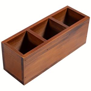 TEMU 나무 책상 정리함 및 추가품 (3개의 질감 있는 슬롯, 소박한 리모컨 홀더, 사무용품용 나무 수납 상자 포함), 가정, 학교 및 다양한 환경에 적합