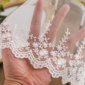 TEMU 화이트 2야드 재봉 원단, 드레스 웨딩 장식용 넓은 튤 리본, 바느질 공예 자수 레이스