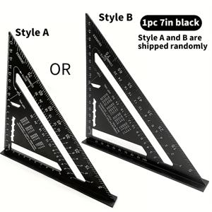 TEMU 7인치 알루미늄 고품질 앵글 자 - 90° 및 45° 각도, 내구성 및 스크래치 방지 - 목공, 산업 및 과학 측정용 (레드, 블루, 블랙)